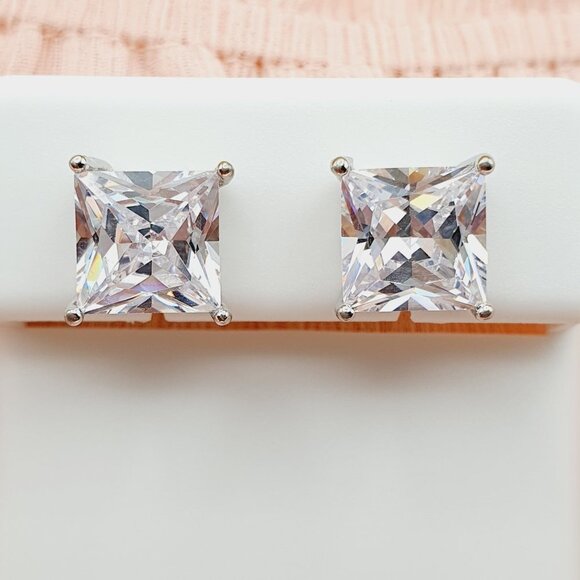 "8MM S925 Sterling Silver CZ Stud Earrings for Women/Girl, US19251036 - Picture 5 of 9